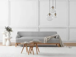 Sale Sofa dla 3 osób SOSJO Jasnoszary Sofy Tapicerowane|Kolekcje Sof