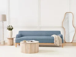 Best Sofa dla 3 osób SOSJO Niebieski Sofy Tapicerowane|Kolekcje Sof