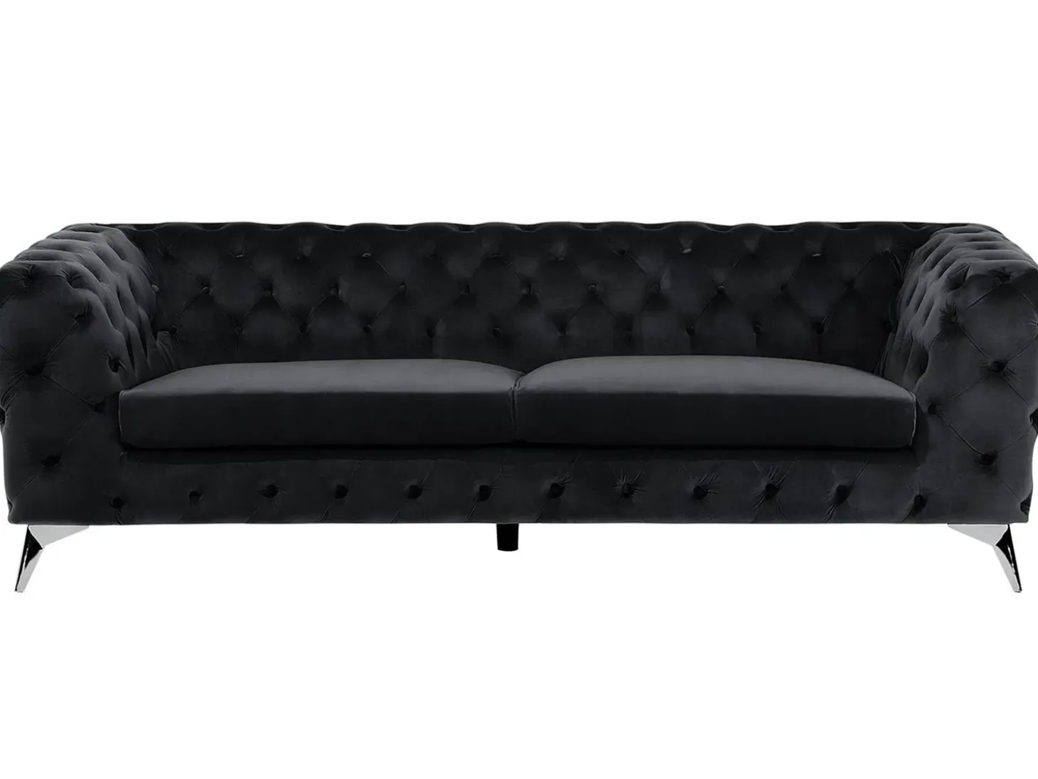 Best Sofa dla 3 osób SOTRA Welur Czarny Sofy Tapicerowane|Wszystkie Sofy