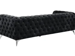 Best Sofa dla 3 osób SOTRA Welur Czarny Sofy Tapicerowane|Wszystkie Sofy