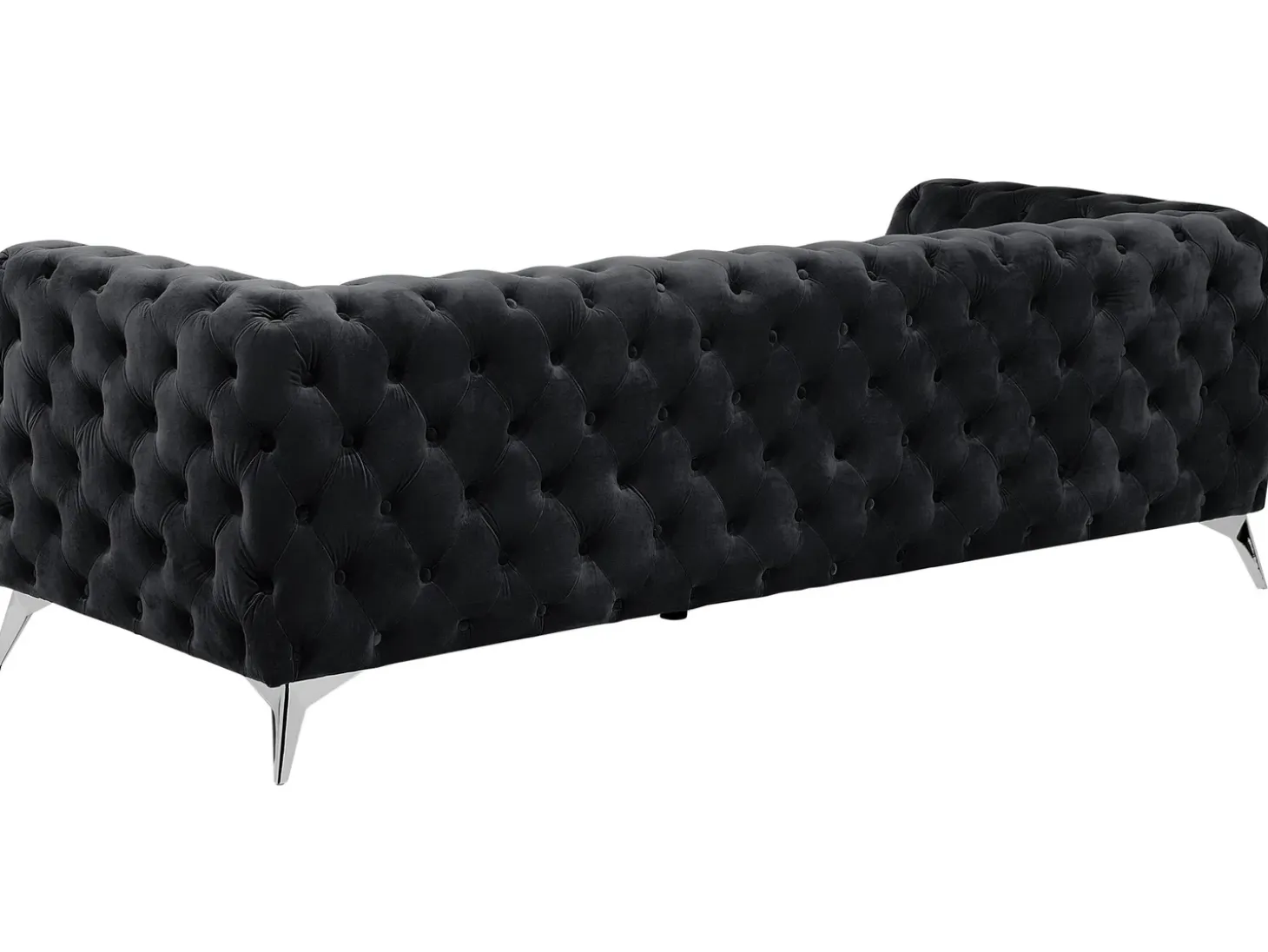 Best Sofa dla 3 osób SOTRA Welur Czarny Sofy Tapicerowane|Wszystkie Sofy