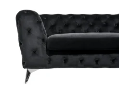 Best Sofa dla 3 osób SOTRA Welur Czarny Sofy Tapicerowane|Wszystkie Sofy