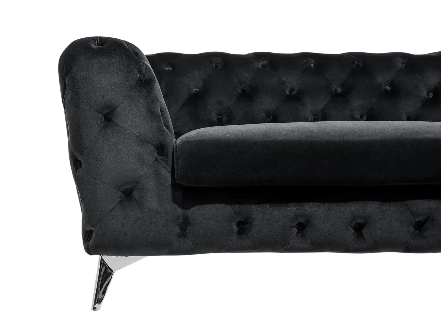 Best Sofa dla 3 osób SOTRA Welur Czarny Sofy Tapicerowane|Wszystkie Sofy
