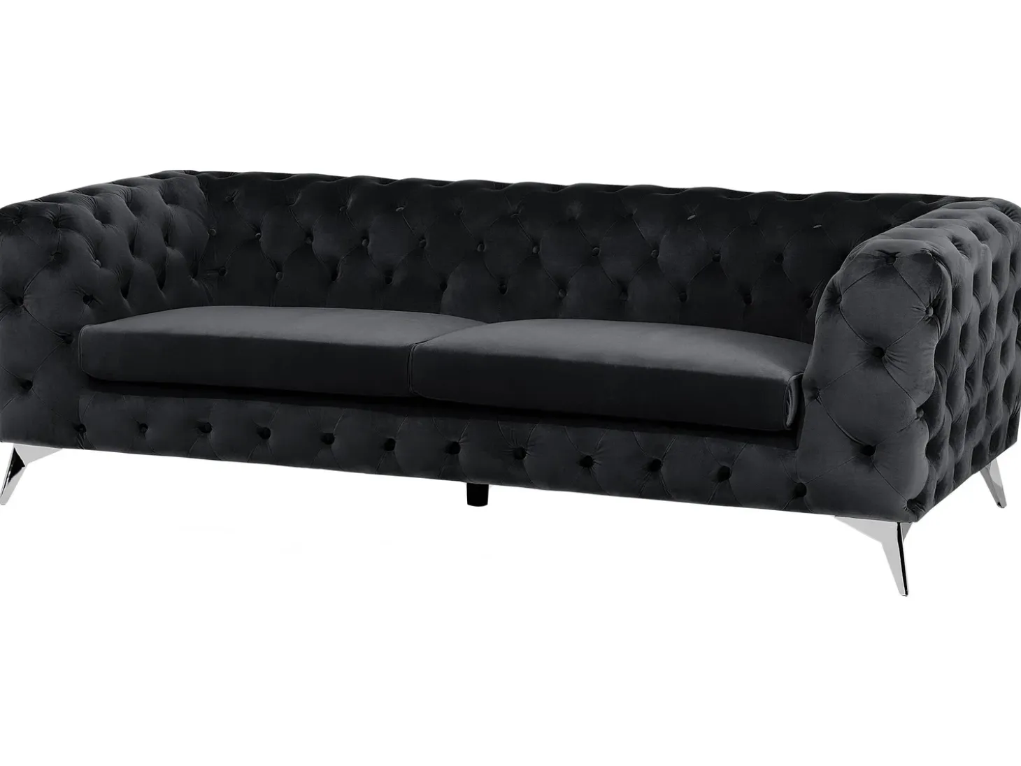 Best Sofa dla 3 osób SOTRA Welur Czarny Sofy Tapicerowane|Wszystkie Sofy