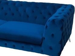 New Sofa dla 3 osób SOTRA Welur Granatowy Sofy Tapicerowane|Wszystkie Sofy