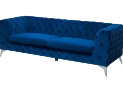 New Sofa dla 3 osób SOTRA Welur Granatowy Sofy Tapicerowane|Wszystkie Sofy