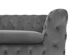 Clearance Sofa dla 3 osób SOTRA Welur Szary Sofy Tapicerowane|Wszystkie Sofy