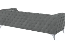Clearance Sofa dla 3 osób SOTRA Welur Szary Sofy Tapicerowane|Wszystkie Sofy