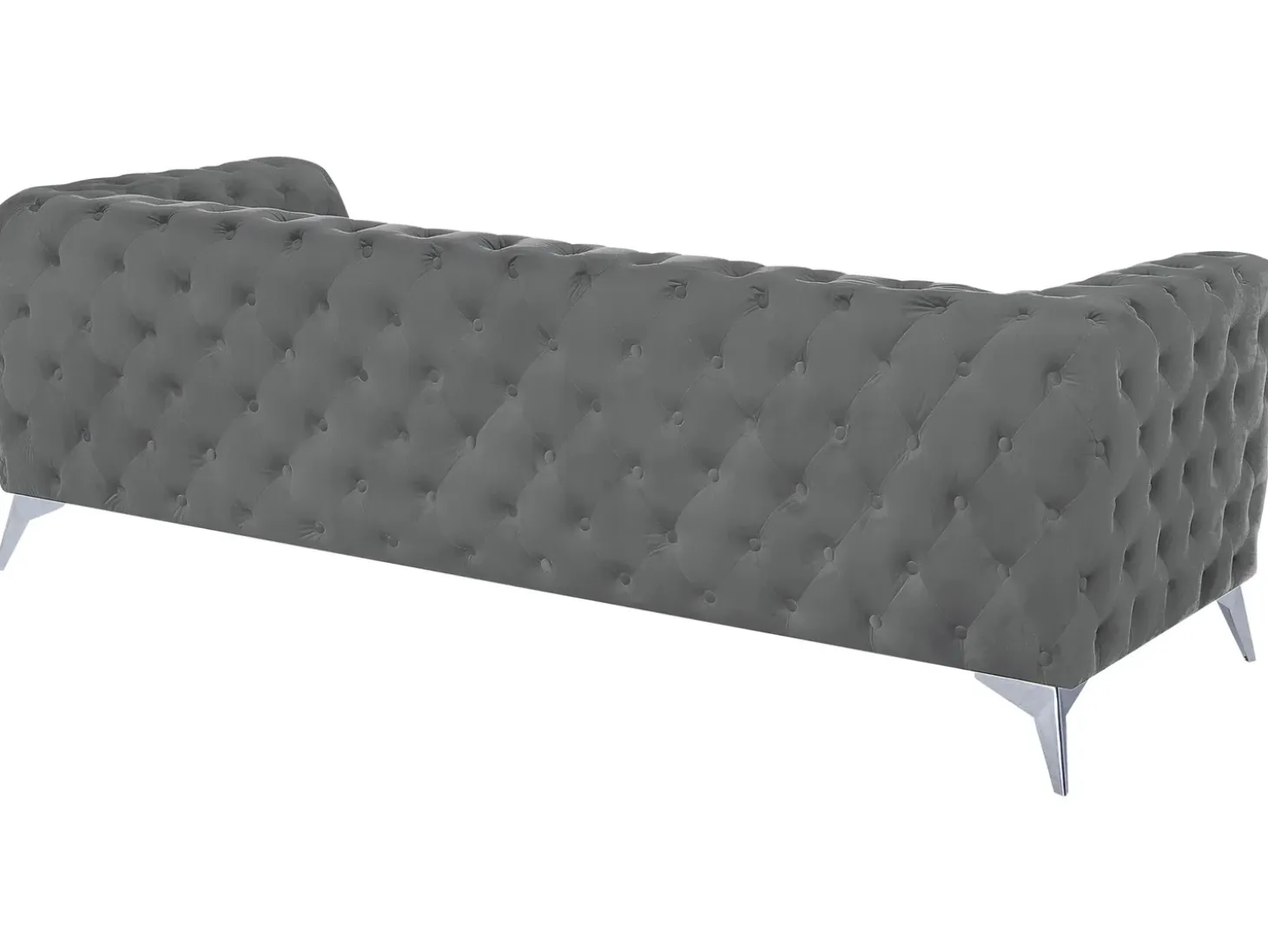 Clearance Sofa dla 3 osób SOTRA Welur Szary Sofy Tapicerowane|Wszystkie Sofy