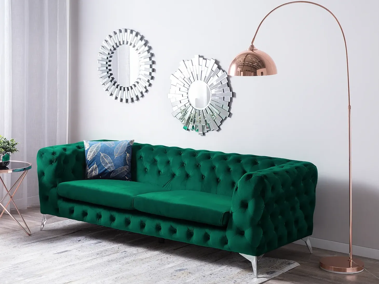 Best Sofa dla 3 osób SOTRA Welur Szmaragdowy Sofy Tapicerowane|Wszystkie Sofy