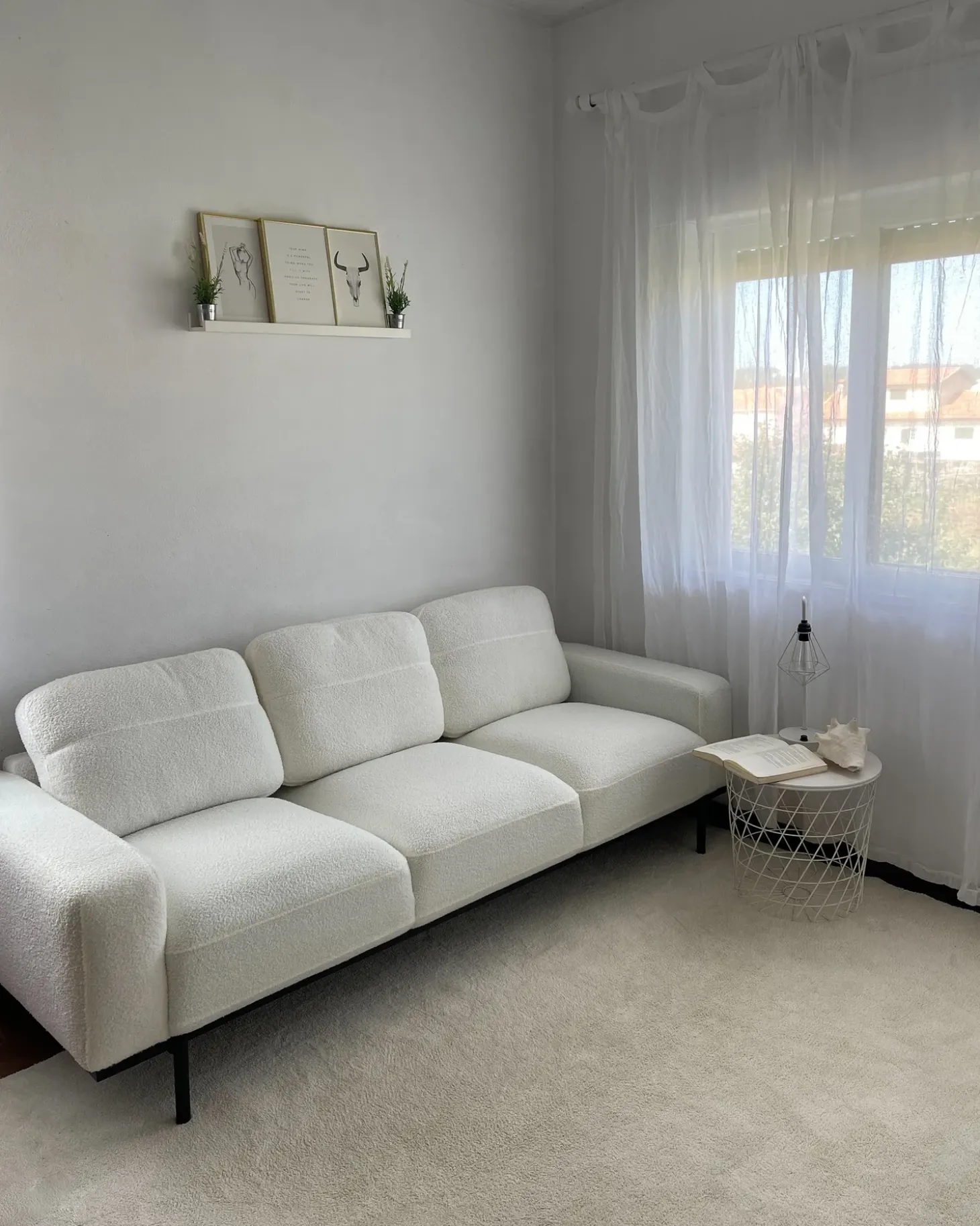 Online Sofa dla 3 osób SOVIK Boucle Złamana biel Sofy Tapicerowane|Kolekcje Sof