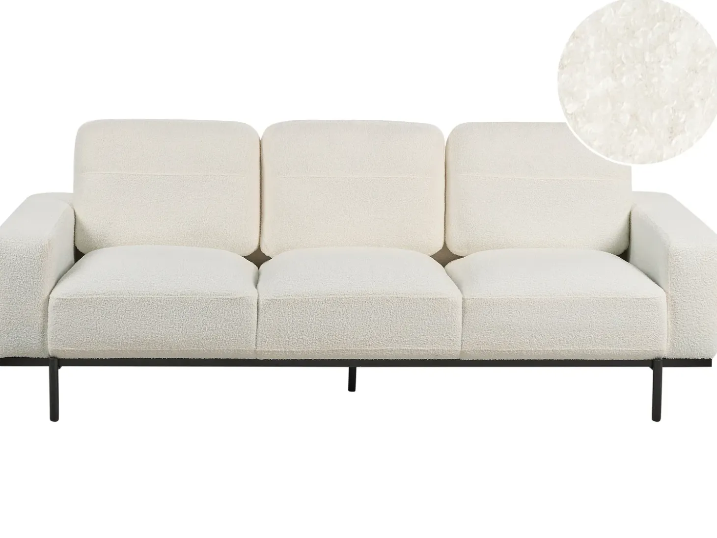 Online Sofa dla 3 osób SOVIK Boucle Złamana biel Sofy Tapicerowane|Kolekcje Sof