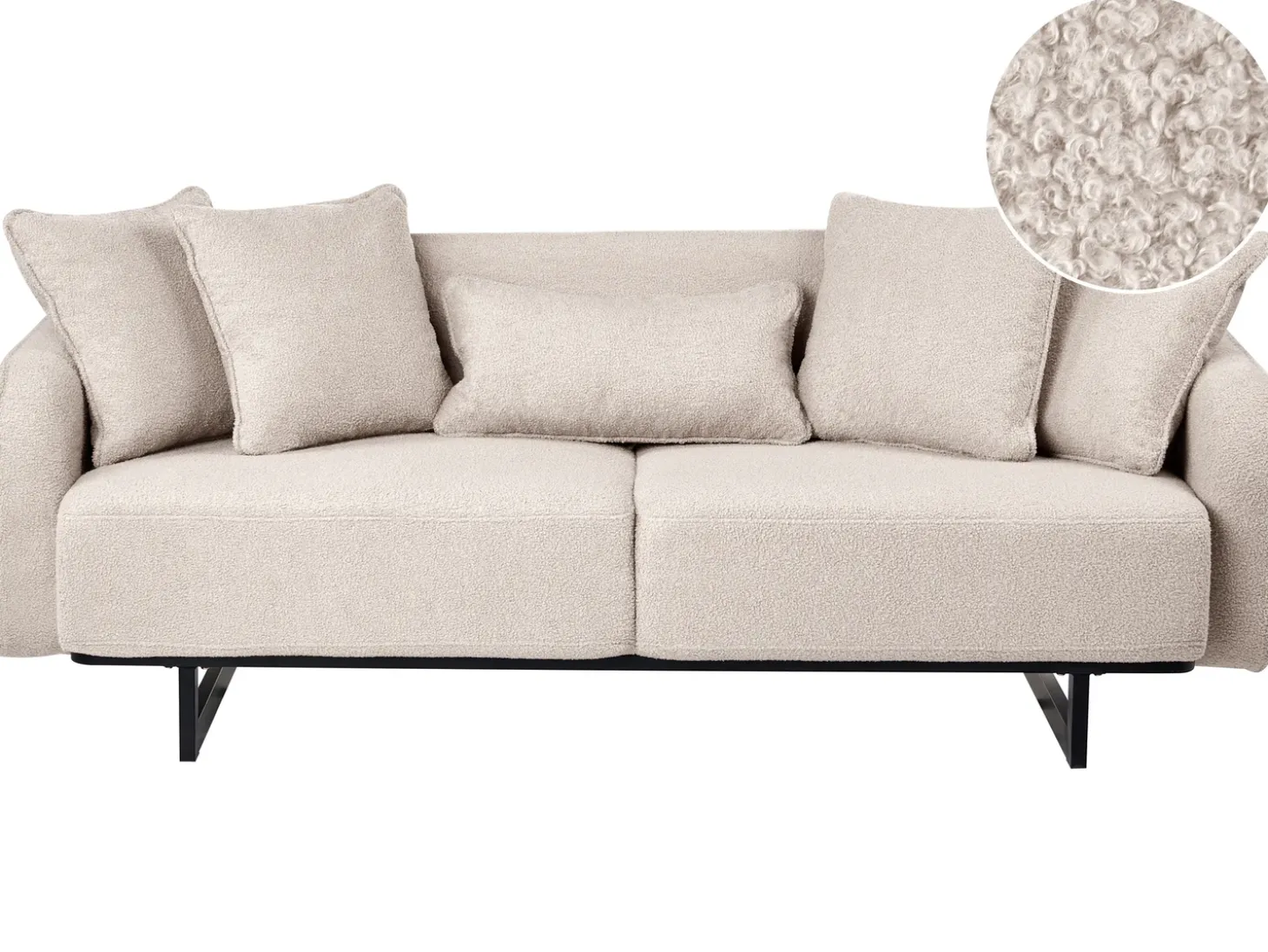Hot Sofa dla 3 osób SVANEK Boucle Beżowy Sofy Tapicerowane|Wszystkie Sofy