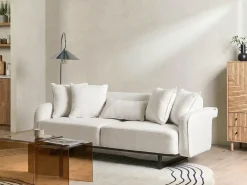Sale Sofa dla 3 osób SVANEK Złamana biel Sofy Tapicerowane|Wszystkie Sofy