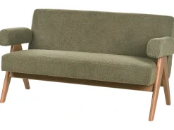 New Sofa dla 2 osób TAMRE II Boucle Zielony/ ciemny brąz Sofy Tapicerowane|Sofy Dwuosobowe