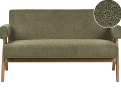 New Sofa dla 2 osób TAMRE II Boucle Zielony/ ciemny brąz Sofy Tapicerowane|Sofy Dwuosobowe