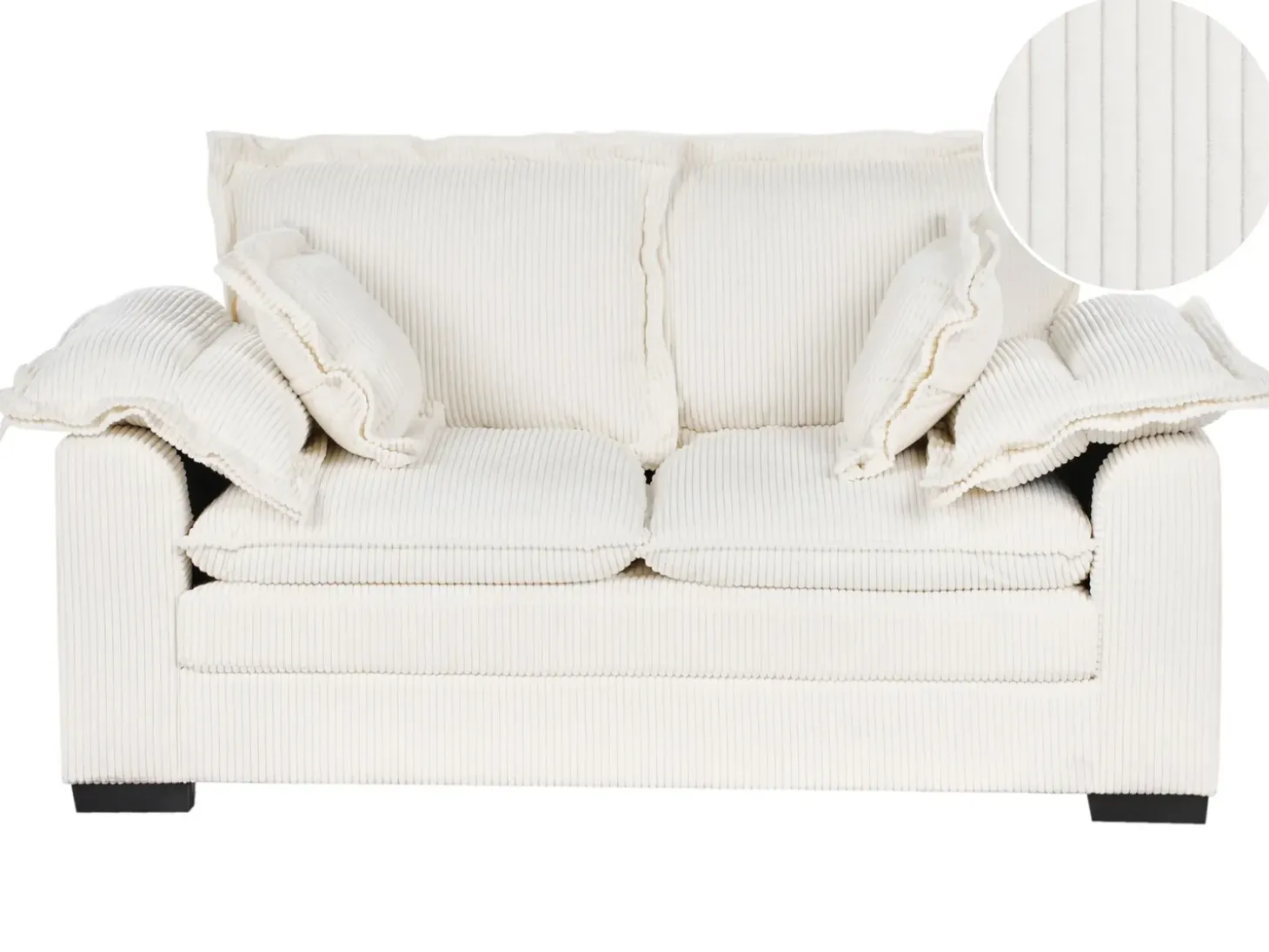 Hot Sofa dla 2 osób TIRRO Sztruks Biały Sofy Tapicerowane|Sofy Dwuosobowe