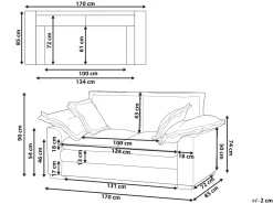 Hot Sofa dla 2 osób TIRRO Sztruks Biały Sofy Tapicerowane|Sofy Dwuosobowe
