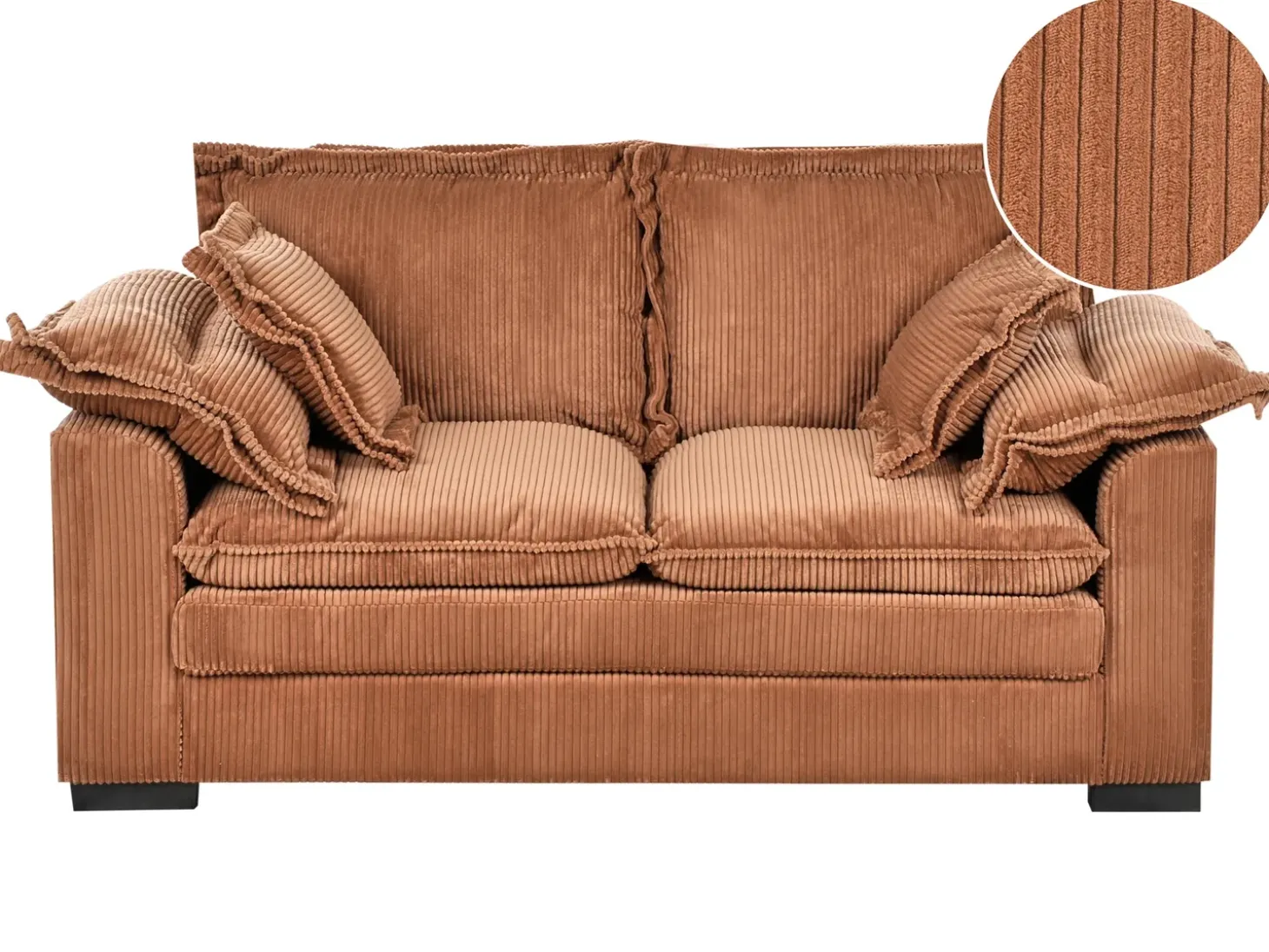 New Sofa dla 2 osób TIRRO Sztruks Brązowy Sofy Tapicerowane|Sofy Dwuosobowe