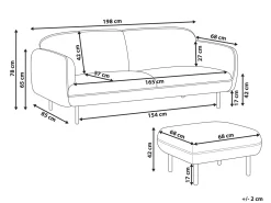 Sale Sofa dla 3 osób TONSBERG Jasnobeżowy z otomaną Sofy Tapicerowane|Wszystkie Sofy