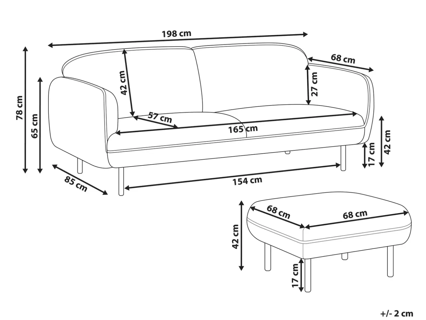Sale Sofa dla 3 osób TONSBERG Jasnobeżowy z otomaną Sofy Tapicerowane|Wszystkie Sofy