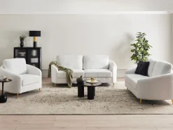 Outlet Sofa dla 3 osób TROSA Boucle Biały Sofy Tapicerowane|Kolekcje Sof