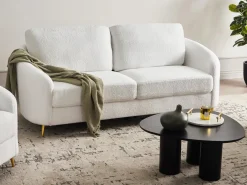 Outlet Sofa dla 3 osób TROSA Boucle Biały Sofy Tapicerowane|Kolekcje Sof