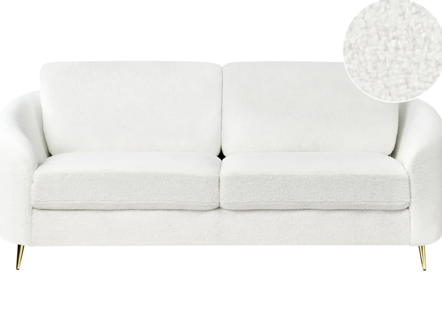Outlet Sofa dla 3 osób TROSA Boucle Biały Sofy Tapicerowane|Kolekcje Sof
