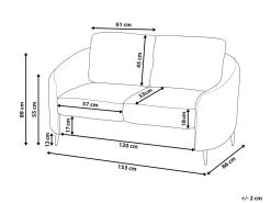 New Sofa dla 2 osób TROSA Jasnobeżowy Sofy Tapicerowane|Sofy Dwuosobowe