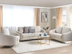 New Sofa dla 2 osób TROSA Jasnobeżowy Sofy Tapicerowane|Sofy Dwuosobowe