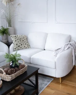 New Sofa dla 2 osób TROSA Jasnobeżowy Sofy Tapicerowane|Sofy Dwuosobowe