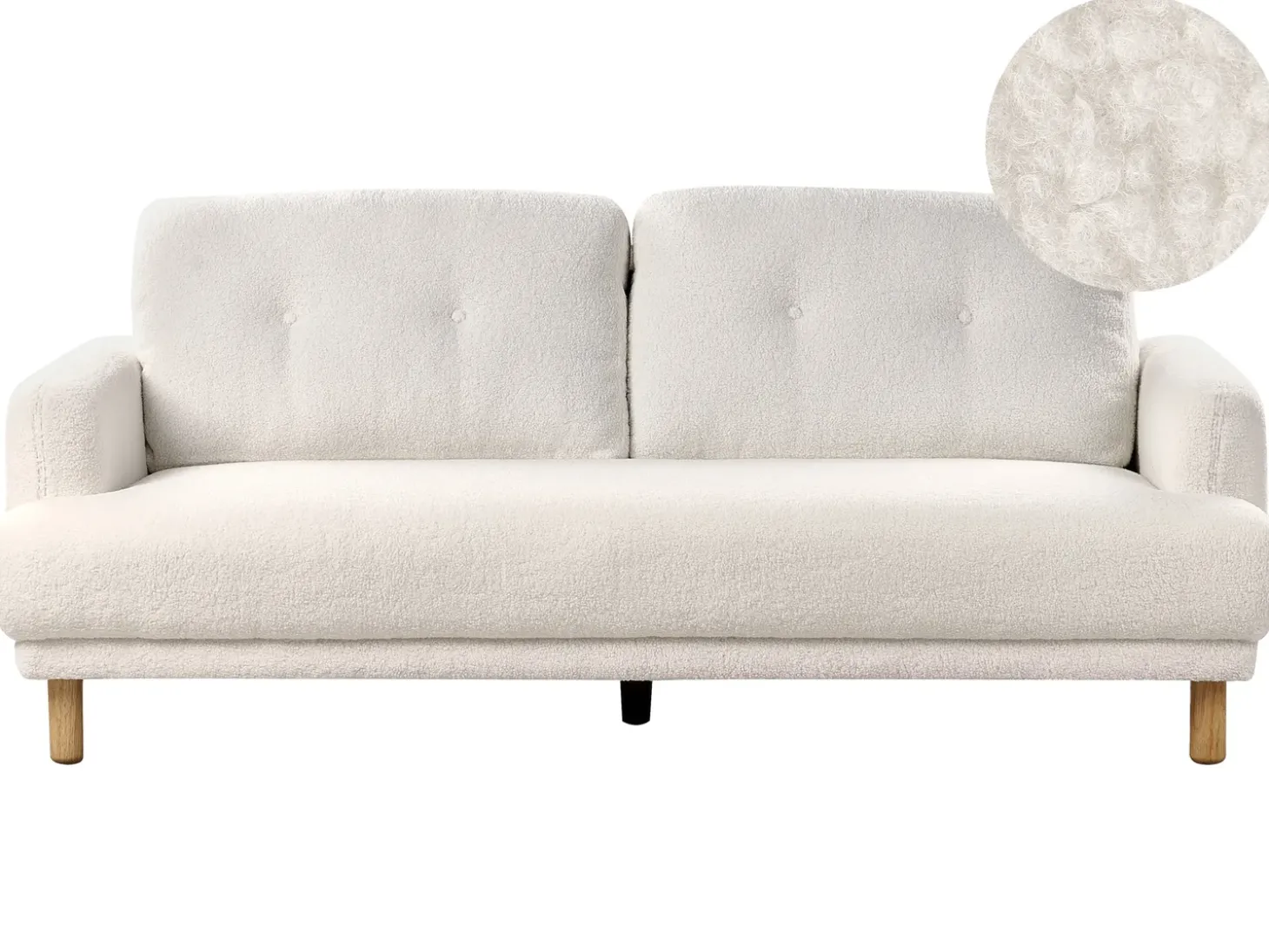 Sofa dla 3 osób TUVE Boucle Biały Sofy Tapicerowane|Kolekcje Sof