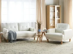Outlet Sofa dla 2 osób TUVE Złamana biel Sofy Tapicerowane|Sofy Dwuosobowe