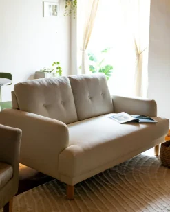 Outlet Sofa dla 2 osób TUVE Złamana biel Sofy Tapicerowane|Sofy Dwuosobowe