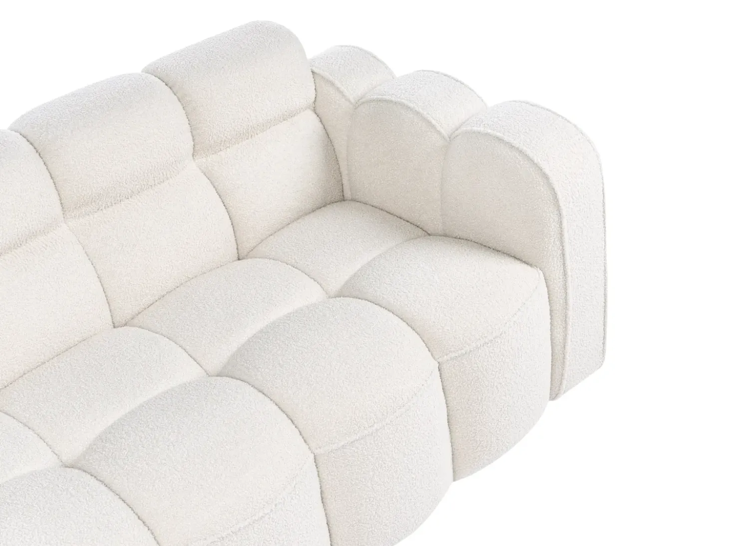 New Sofa dla 2 osób UTANA Boucle Złamana biel Sofy Tapicerowane|Sofy Dwuosobowe