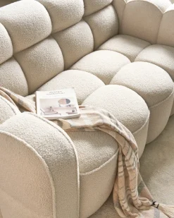 New Sofa dla 2 osób UTANA Boucle Złamana biel Sofy Tapicerowane|Sofy Dwuosobowe