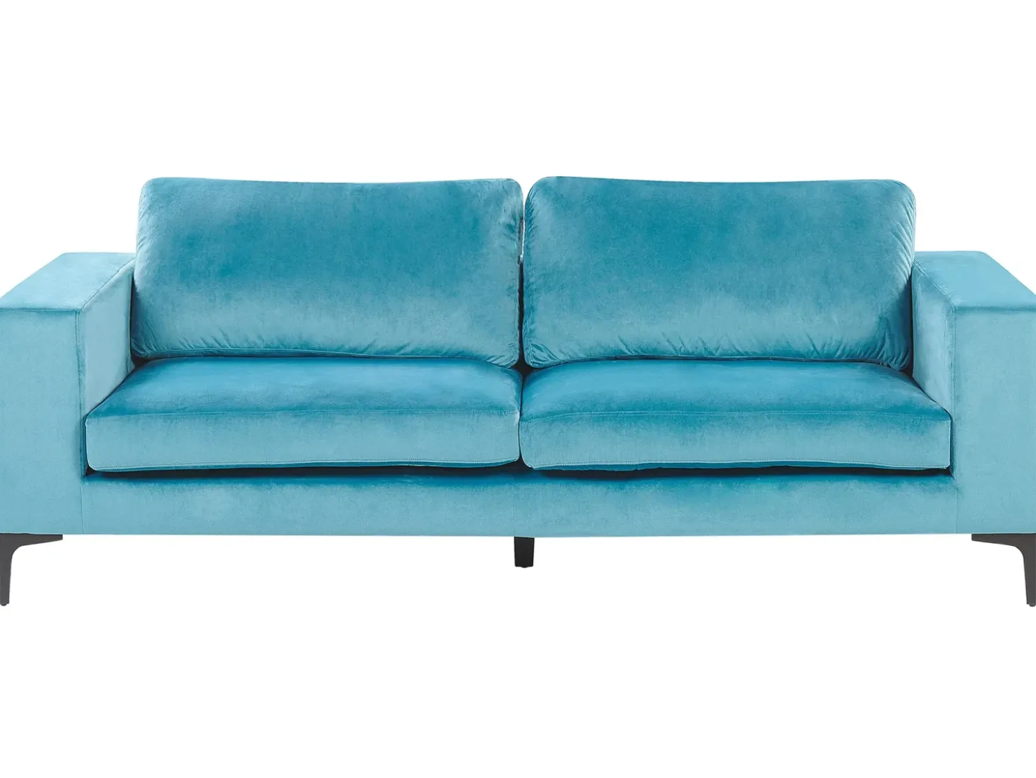 New Sofa dla 3 osób VADSTENA Welur Błękitny Sofy Tapicerowane|Wszystkie Sofy