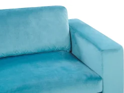 New Sofa dla 3 osób VADSTENA Welur Błękitny Sofy Tapicerowane|Wszystkie Sofy