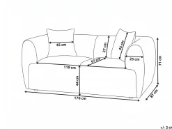 Sofa dla 2 osób VALBY Boucle Złamana biel Sofy Tapicerowane|Sofy Dwuosobowe