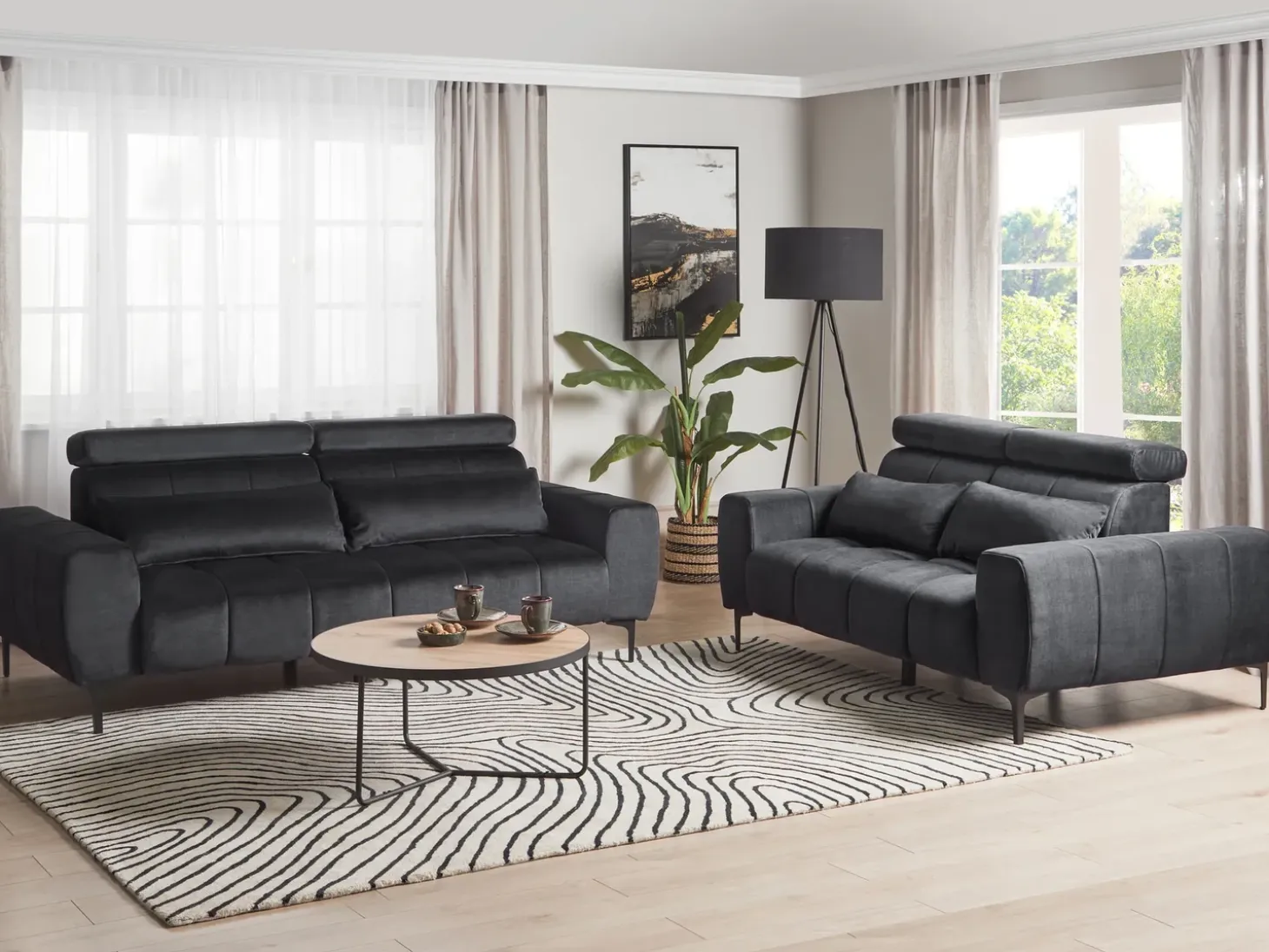 Sale Sofa dla 2 osób VEGAMO Welur Sofy Tapicerowane|Sofy Dwuosobowe