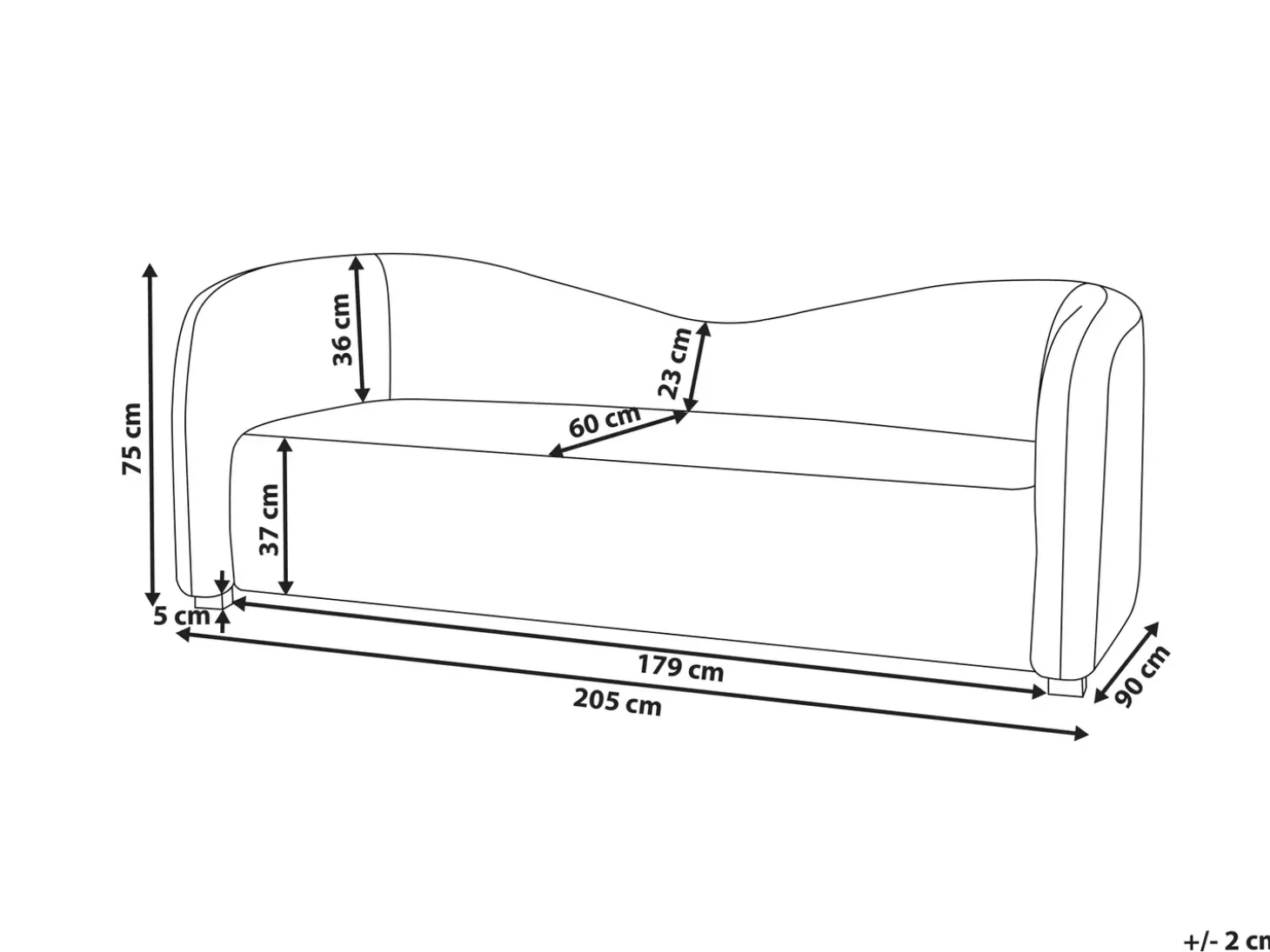 Outlet Sofa dla 3 osób VELTADA Welur Ciemno Sofy Tapicerowane|Wszystkie Sofy