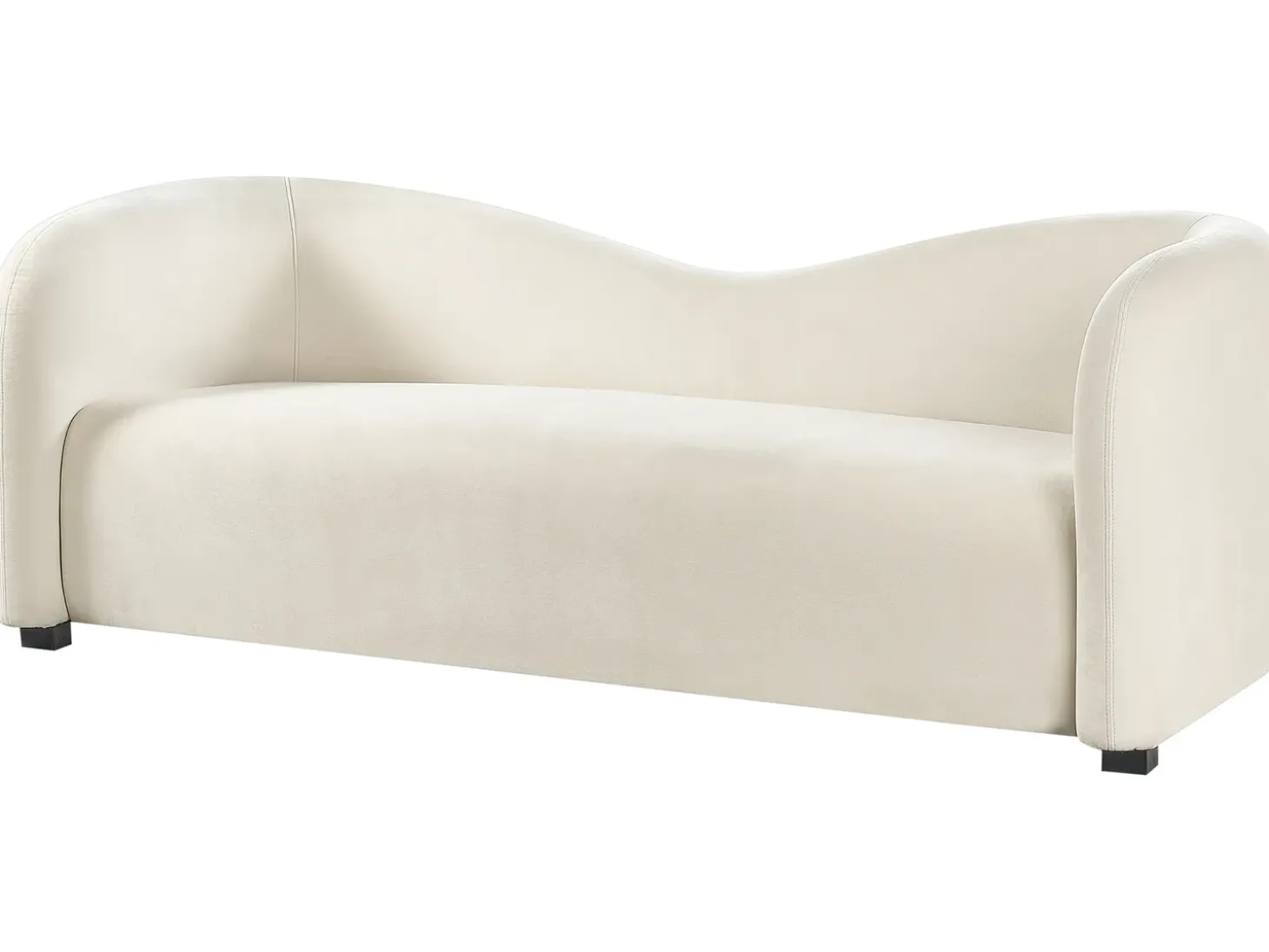 Discount Sofa dla 3 osób VELTADA Welur Złamana biel Sofy Tapicerowane|Wszystkie Sofy