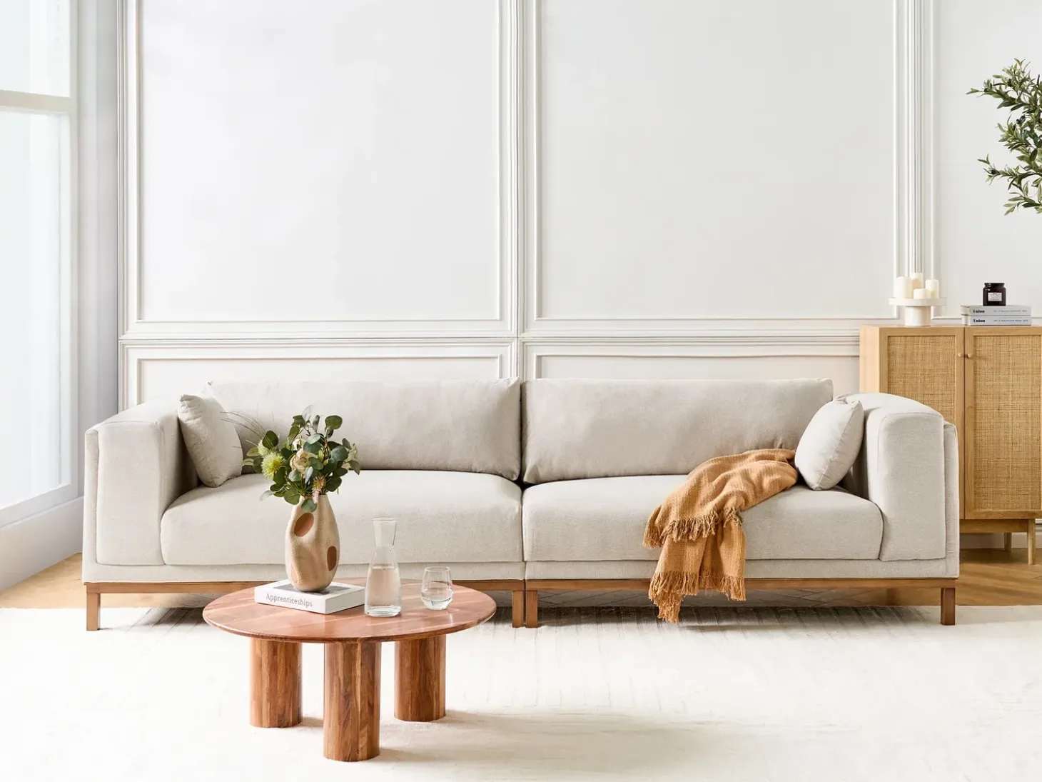 Sale Sofa dla 4 osób VENG Jasnobeżowy Sofy Tapicerowane|Wszystkie Sofy