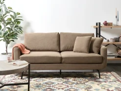 Best Sofa dla 3 osób VESALA Jasnobrązowy Sofy Tapicerowane|Wszystkie Sofy