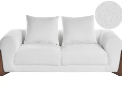 Online Sofa dla 2 osób VINLIDEN Boucle Biały Sofy Tapicerowane|Sofy Dwuosobowe