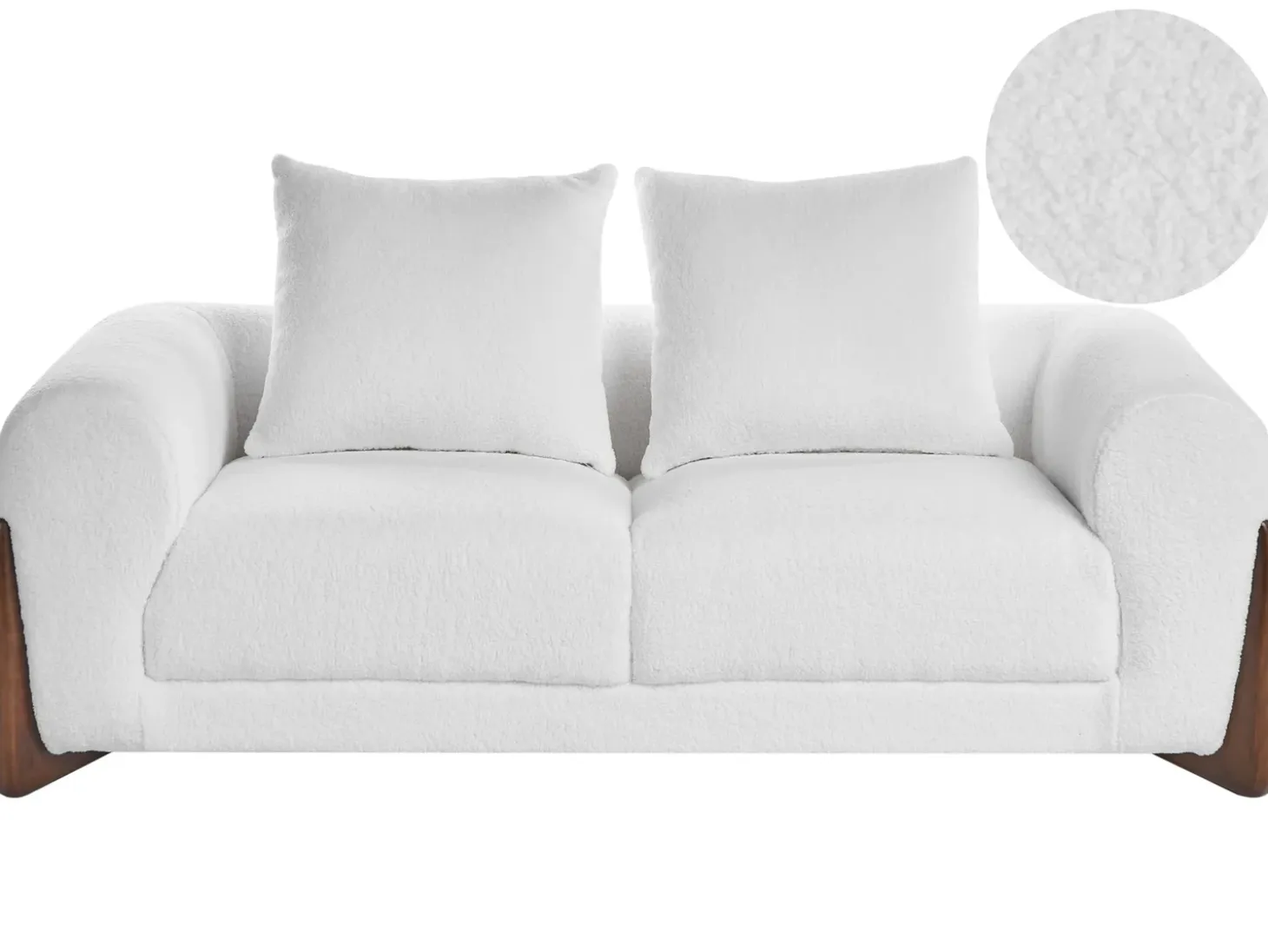 Online Sofa dla 2 osób VINLIDEN Boucle Biały Sofy Tapicerowane|Sofy Dwuosobowe