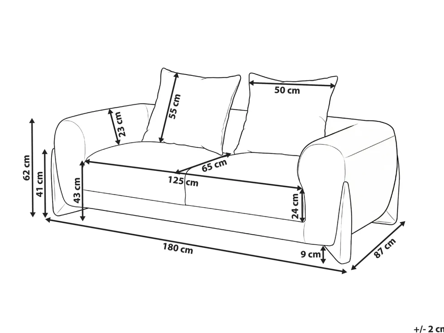 Clearance Sofa dla 2 osób VINLIDEN Boucle Brązowy Sofy Tapicerowane|Sofy Dwuosobowe