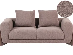 Clearance Sofa dla 2 osób VINLIDEN Boucle Brązowy Sofy Tapicerowane|Sofy Dwuosobowe