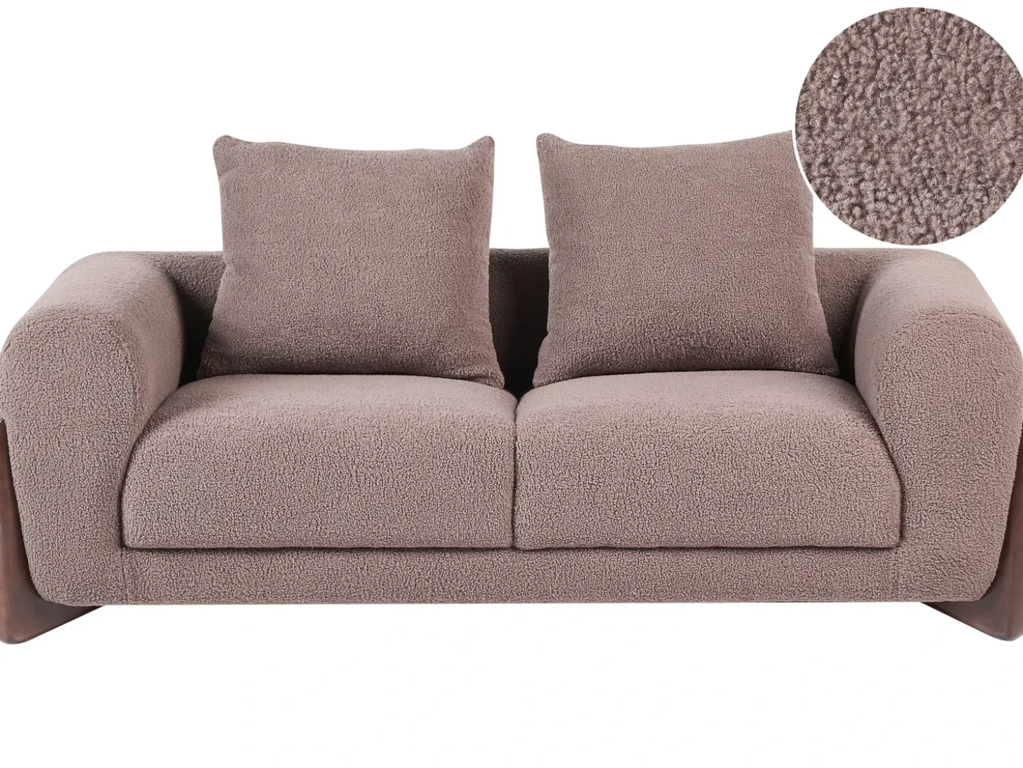 Clearance Sofa dla 2 osób VINLIDEN Boucle Brązowy Sofy Tapicerowane|Sofy Dwuosobowe