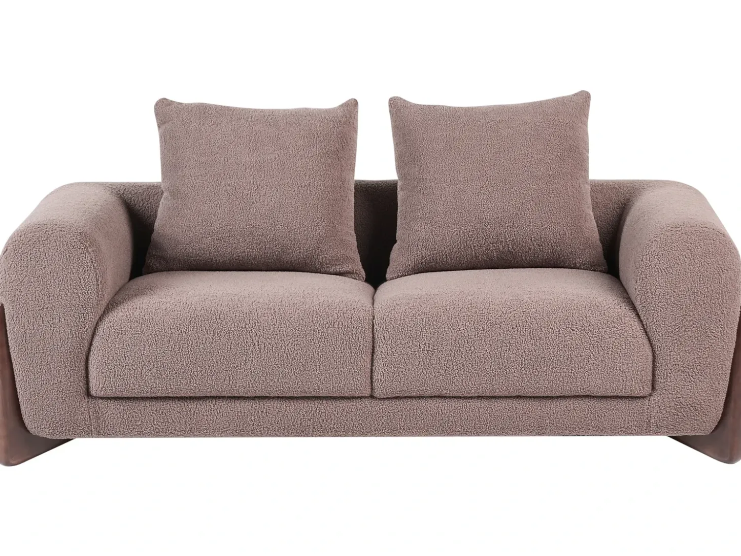 Clearance Sofa dla 2 osób VINLIDEN Boucle Brązowy Sofy Tapicerowane|Sofy Dwuosobowe